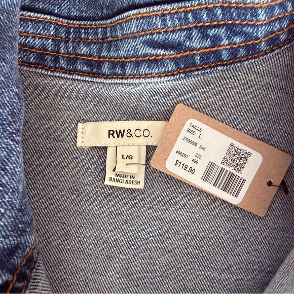 RW&CO. Blue Denim Sleeveless Button Front Dress - Picture 2 of 4